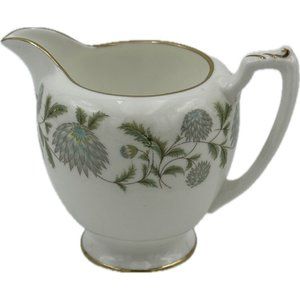Coalport Fine Bone China Waltz‎ Of The Flowers Small Creamer England Green White